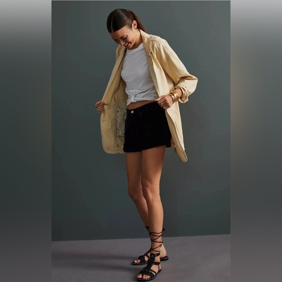 Pilcro Linen Oversized Tan Blazer‎ Size M Beige - Picture 1 of 11